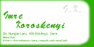 imre koroskenyi business card